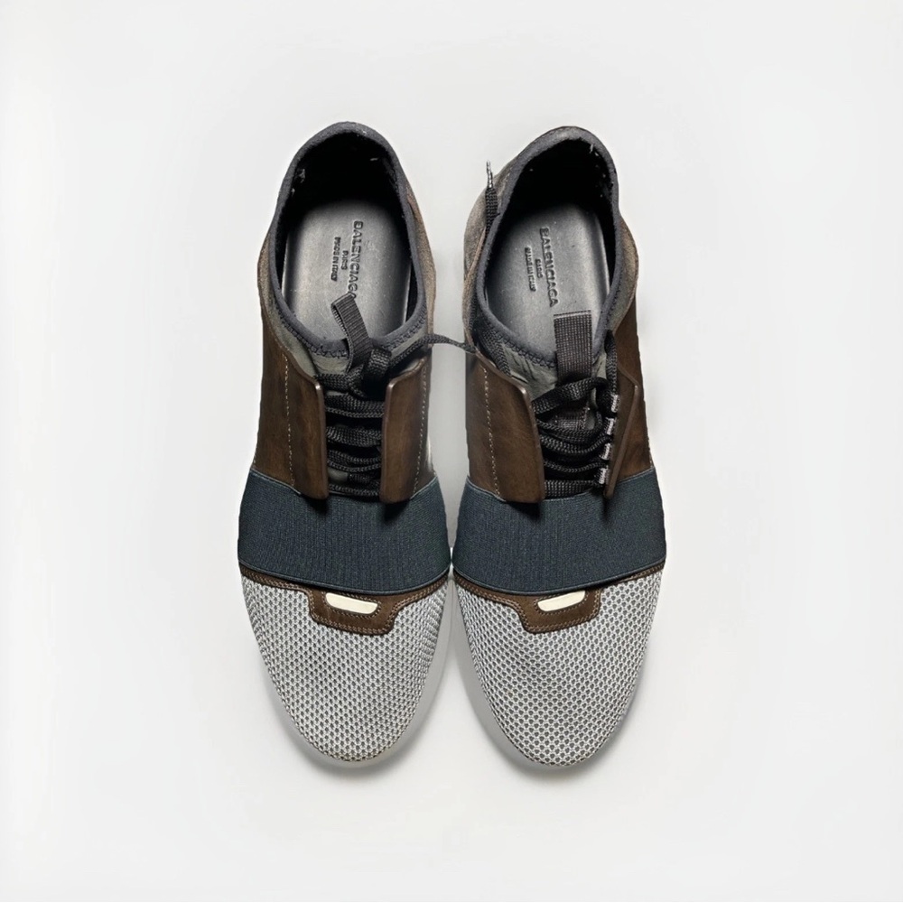 Balenciaga Men's Brown and Gray Sneakers - Picture 6 of 9